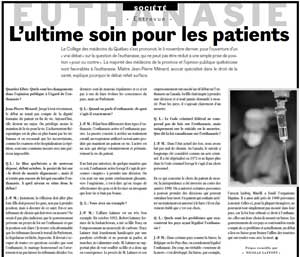 L'ultime soin pour les patients